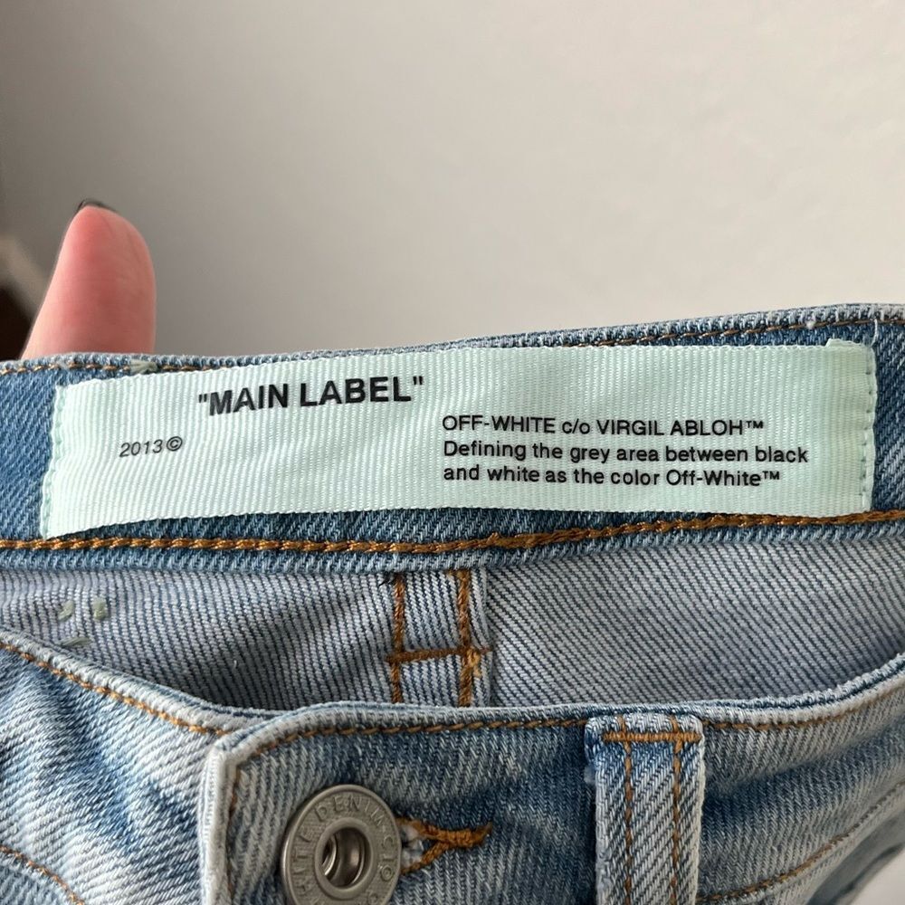 Off-White Denim Capri Cropped Denim Jeans Blue Size Small - Picture 11 of 15